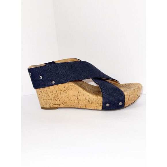 Lucky Brand Blue Cork Platform Sandals - Picture 9 of 12